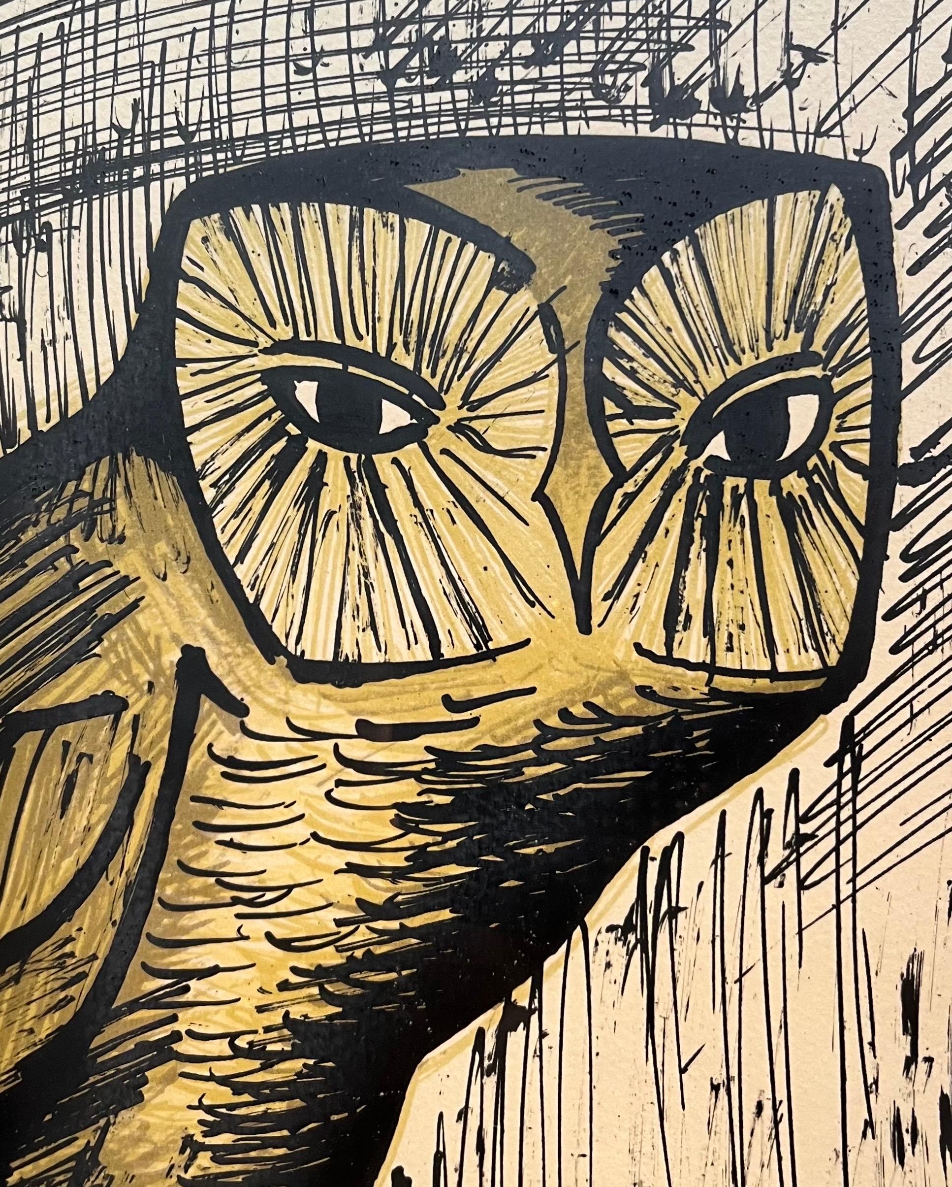 The Tawny Owl - Lithograph 60/150 by Bernard Buffet  - 58x76.5 cm 5