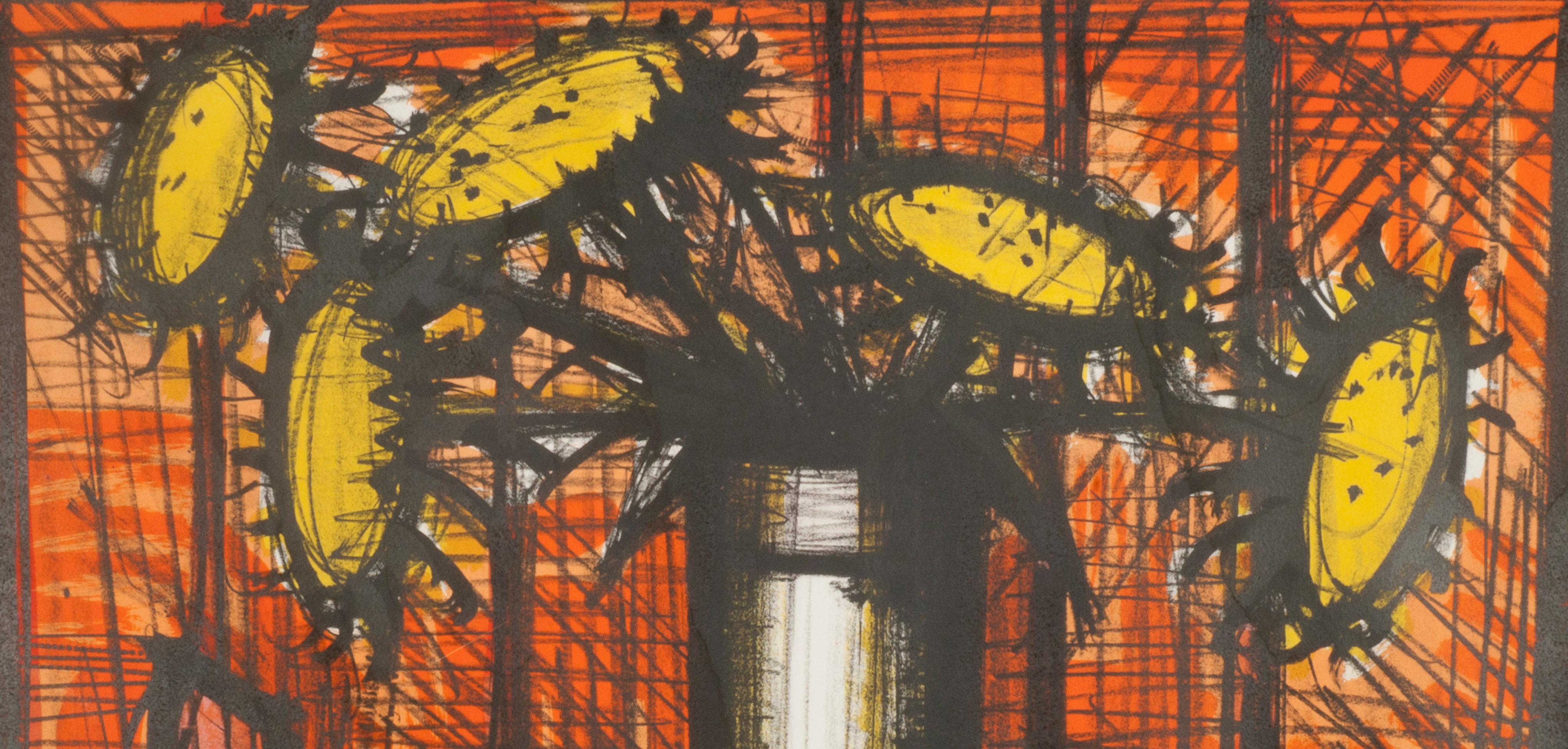 Tournesols et Melon - Still-Life Print Marrón de Bernard Buffet