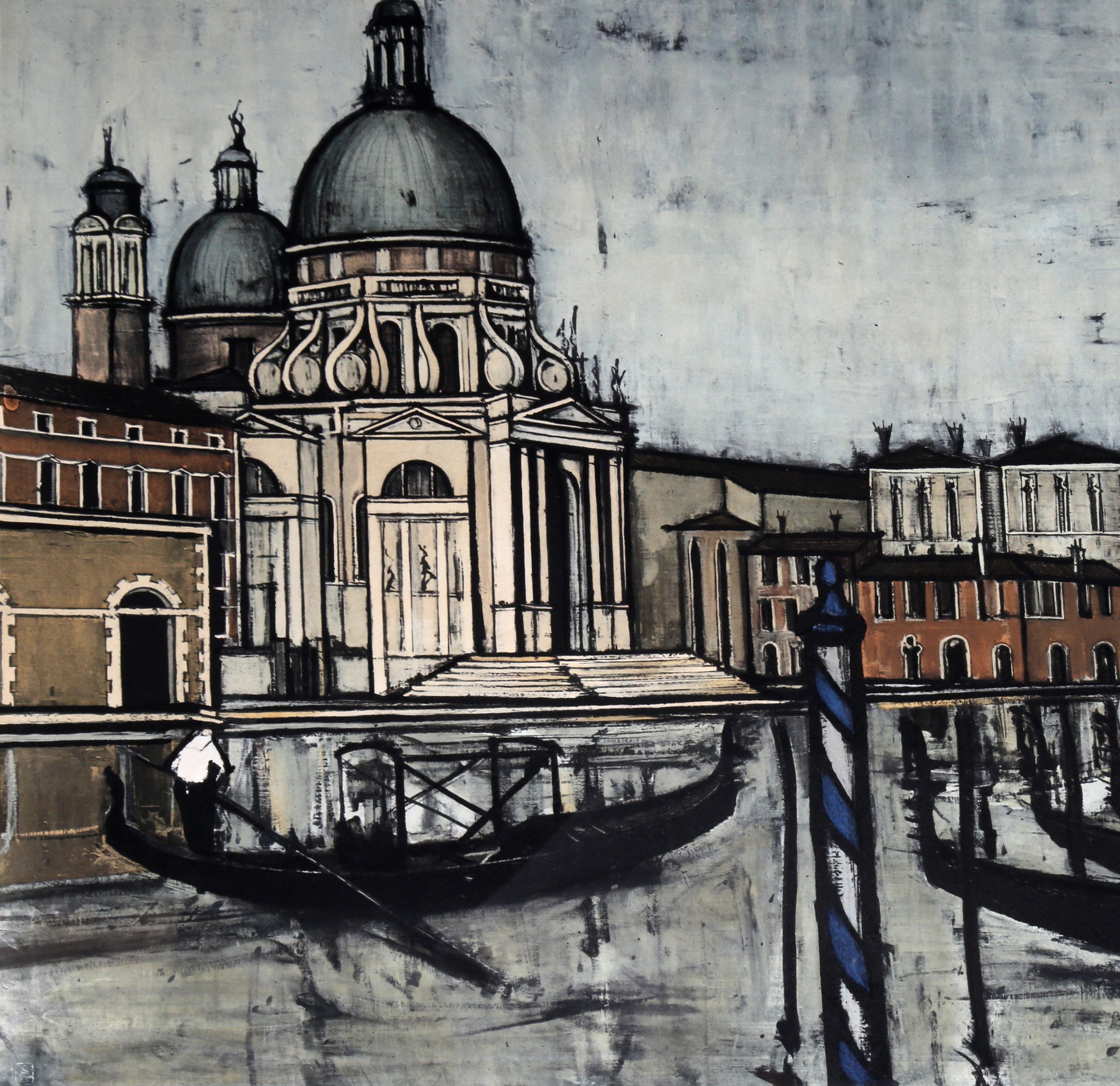 Artist: Bernard Buffet, French (1928 - 1999)
Title: Venise
Year: 1957
Medium: Collotype on Arches Paper, signed and numbered in pencil
Edition: 71/300
Image: 21.5 x 36 inches
Size: 28 x 42 in. (71.12 x 106.68 cm)
Frame: 35 x 47 inches

Published by