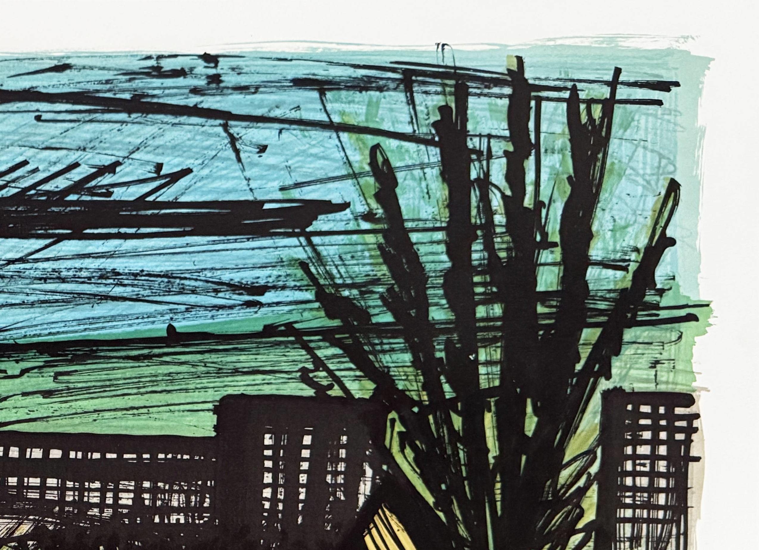 Vista dall'hotel, Kyoto - Print Nero di Bernard Buffet