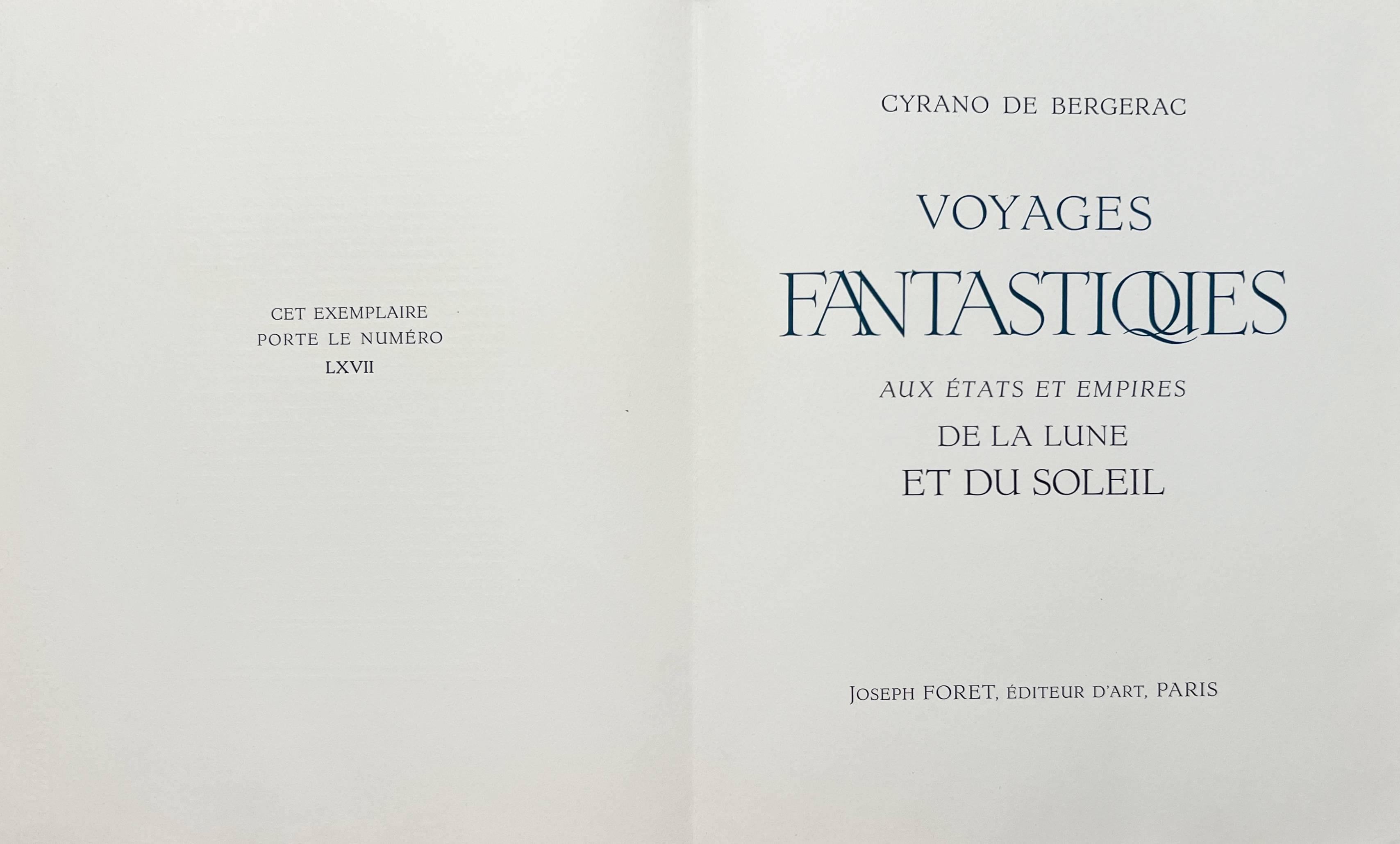 Bernard Buffet (1928-1999) - Fantastische Reisen zu den Staaten und Reichen des Mondes und der Sonne (Cyrano de Bergerac)

Vollständige Mappe mit 18 originalen Kaltnadelradierungen von 1958.

Ausgabe von LXVII/LXXV.

Abmessungen des Werks: 43,2 x