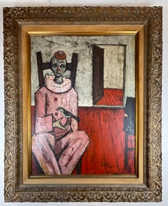 Charles Levier, Gemälde „Clown Avec Un Oiseau“