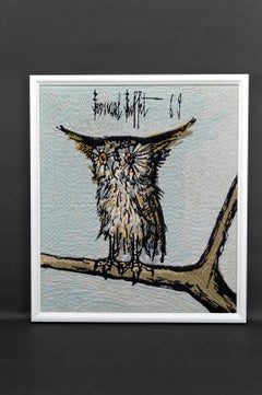 Bernard Buffet tapestry, "La Chouette" / "The Owl", France, 1969