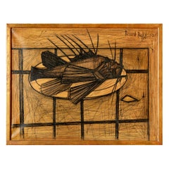 Bernard Buffet (1928-1999), The Rascasse 1950, Mischtechnik auf Papier montiert.