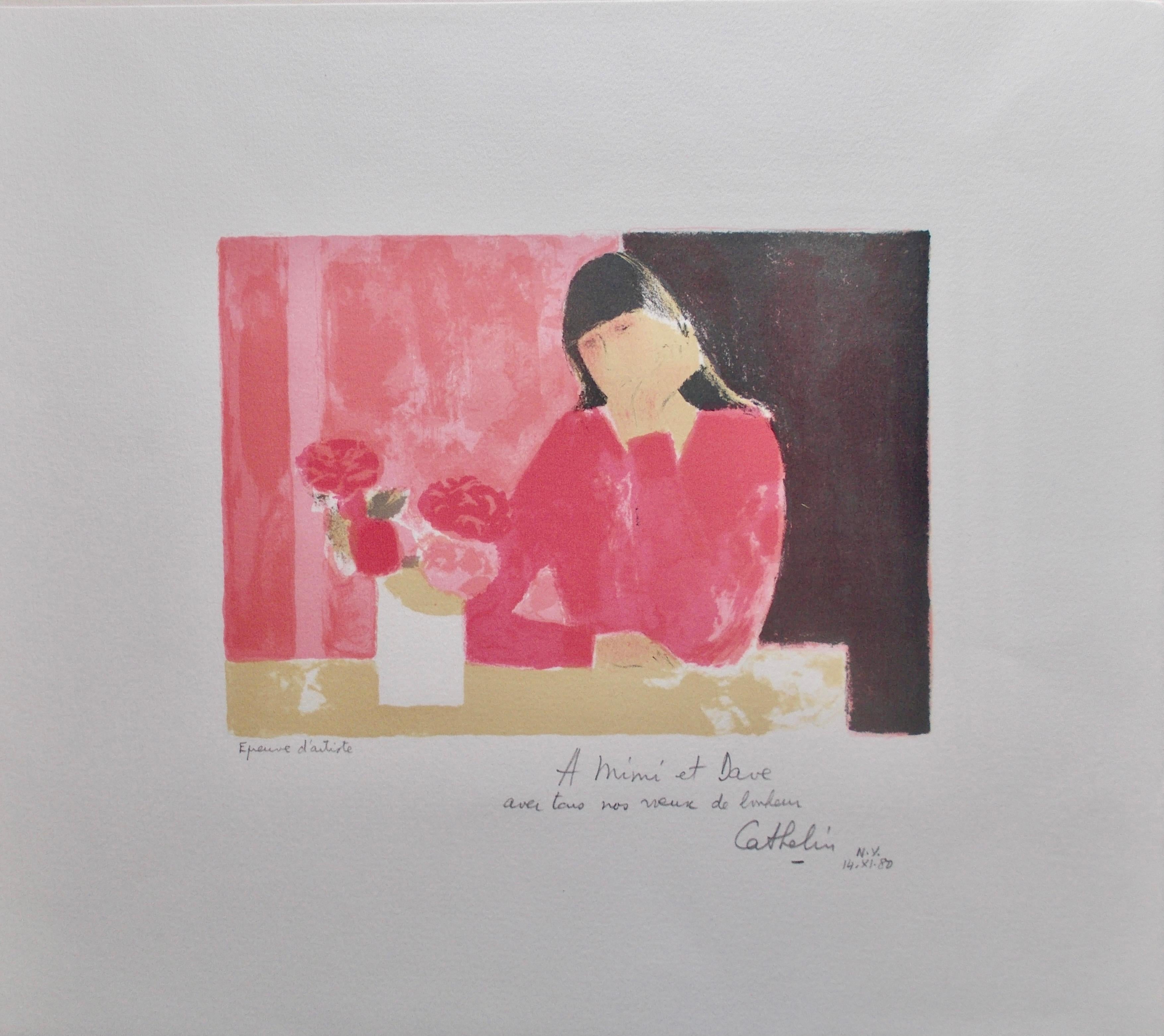 Beautiful 'School of Paris' artist original stone lithograph limited edition. Signed, and annotated. Paper size: 13 5/8