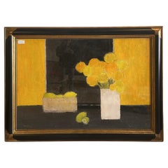 Bernard Cathelin, "Nature Morte Jaune Et Noire" 1987 - Pittura a olio