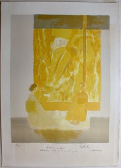 Lithographie originale de Bernard Cathelin annotée à son revendeur David Findley en 1976