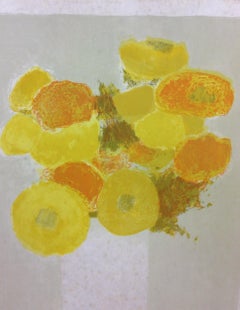 Bernard Cathelin Original Yellow Flowers Limited Edition V/X Signed Lithograph