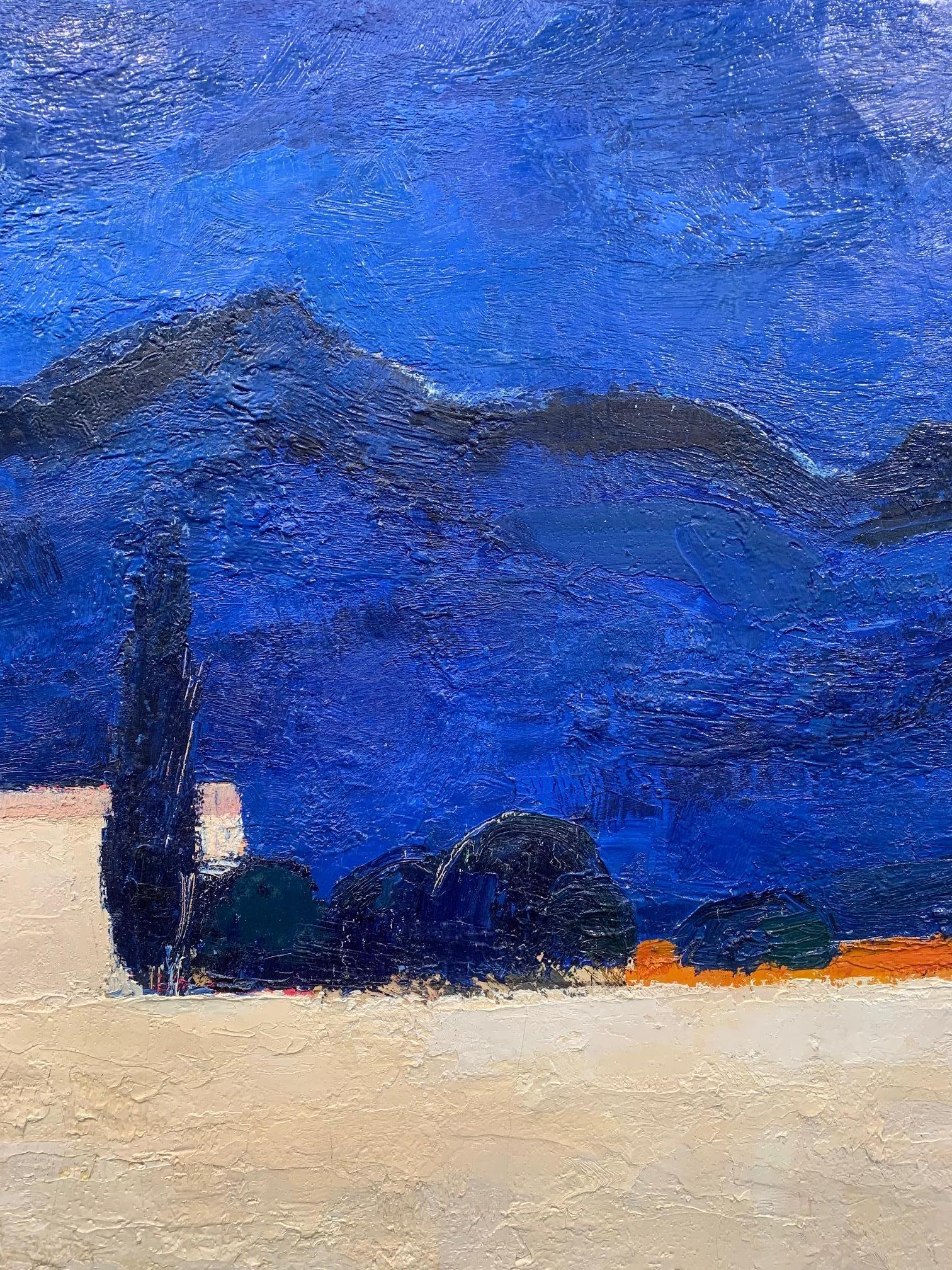 Ferme Blanche Au Champs D'Etoubles, Expressionistic, Landscape Painting For Sale 1