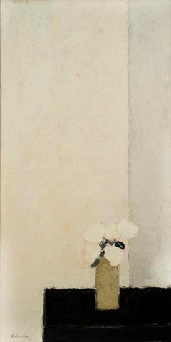 Tokonona Rose Et Gris Aux Roses Blanches, Still Life, Painting