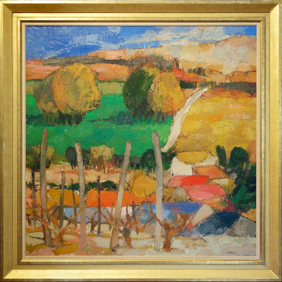 Landscape Oil Painting, Impressionist Style, Signed, 20th Century
