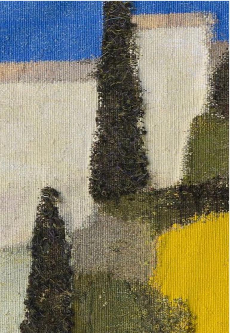 Bernard Cathelin „ Paysape de Toscane“ –  Atelier 3 - Französischer Wandteppich der Modernität (Moderne) im Angebot