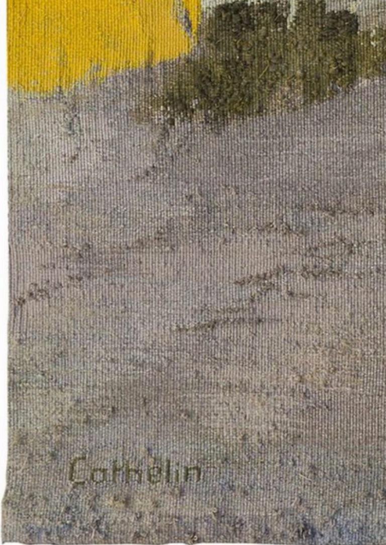 Bernard Cathelin „ Paysape de Toscane“ –  Atelier 3 - Französischer Wandteppich der Modernität (Handgefertigt) im Angebot
