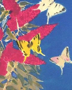 Butterflies et fleurs - Lithographie originale signée à la main - 100 exemplaires