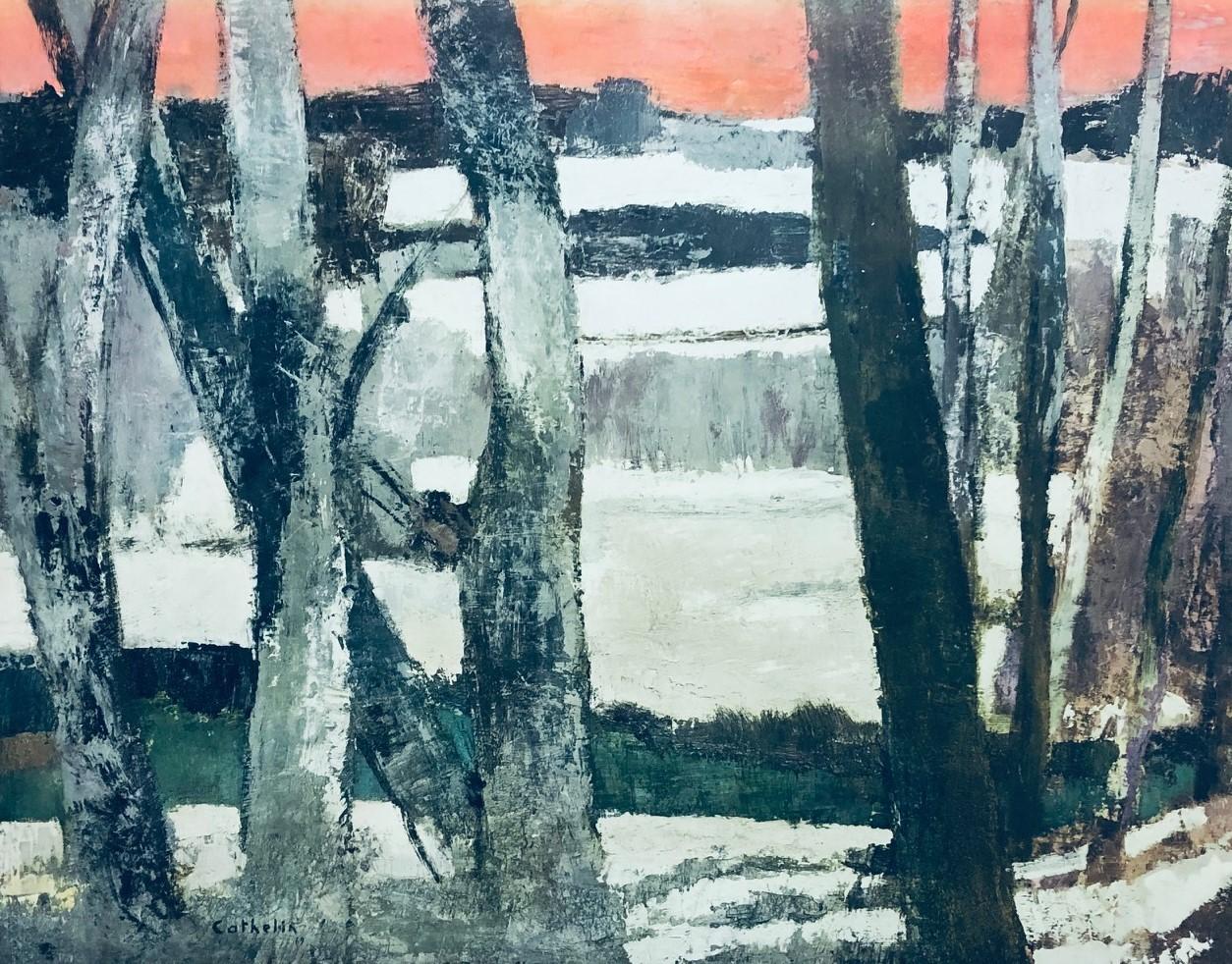 Landscape Print de Bernard Cathelin - Morin Valley In The Snow-Poster, New York Graphic Society. Impreso en EE.UU.