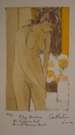 Nudo con mazzo di fiori - Litografia firmata a mano /75ex - Mourlot 1974