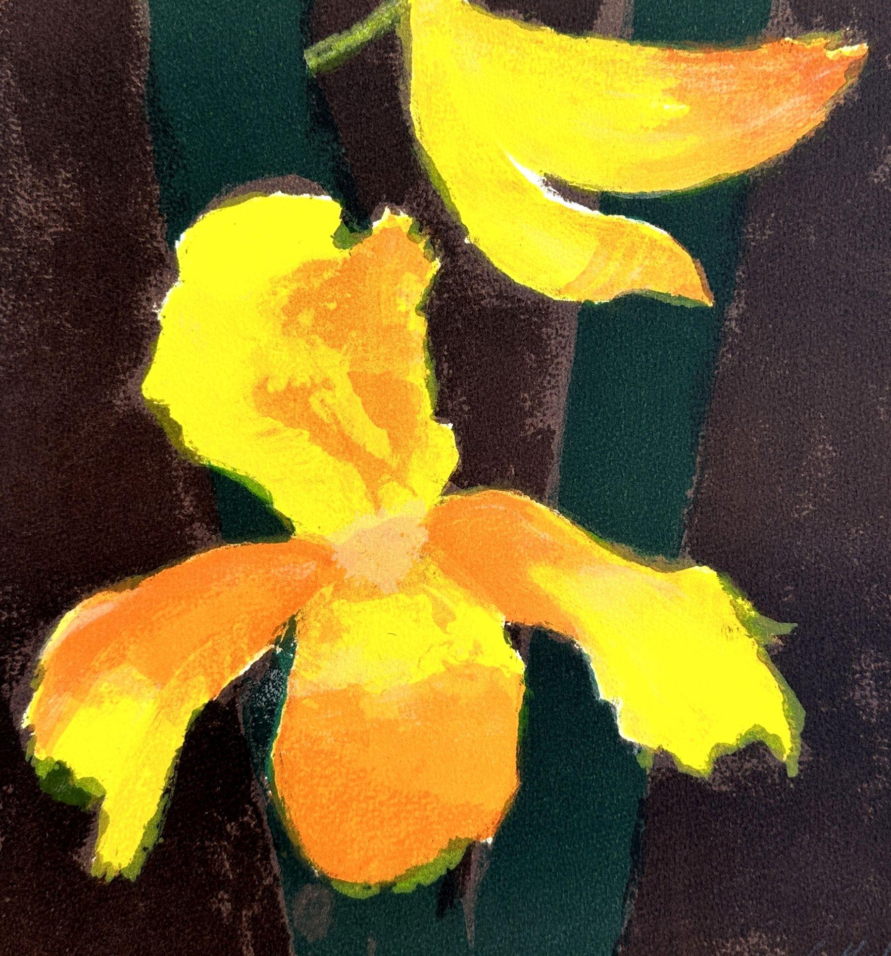 Orchidee - Litografia originale firmata - 100 copie - Print di Bernard Cathelin