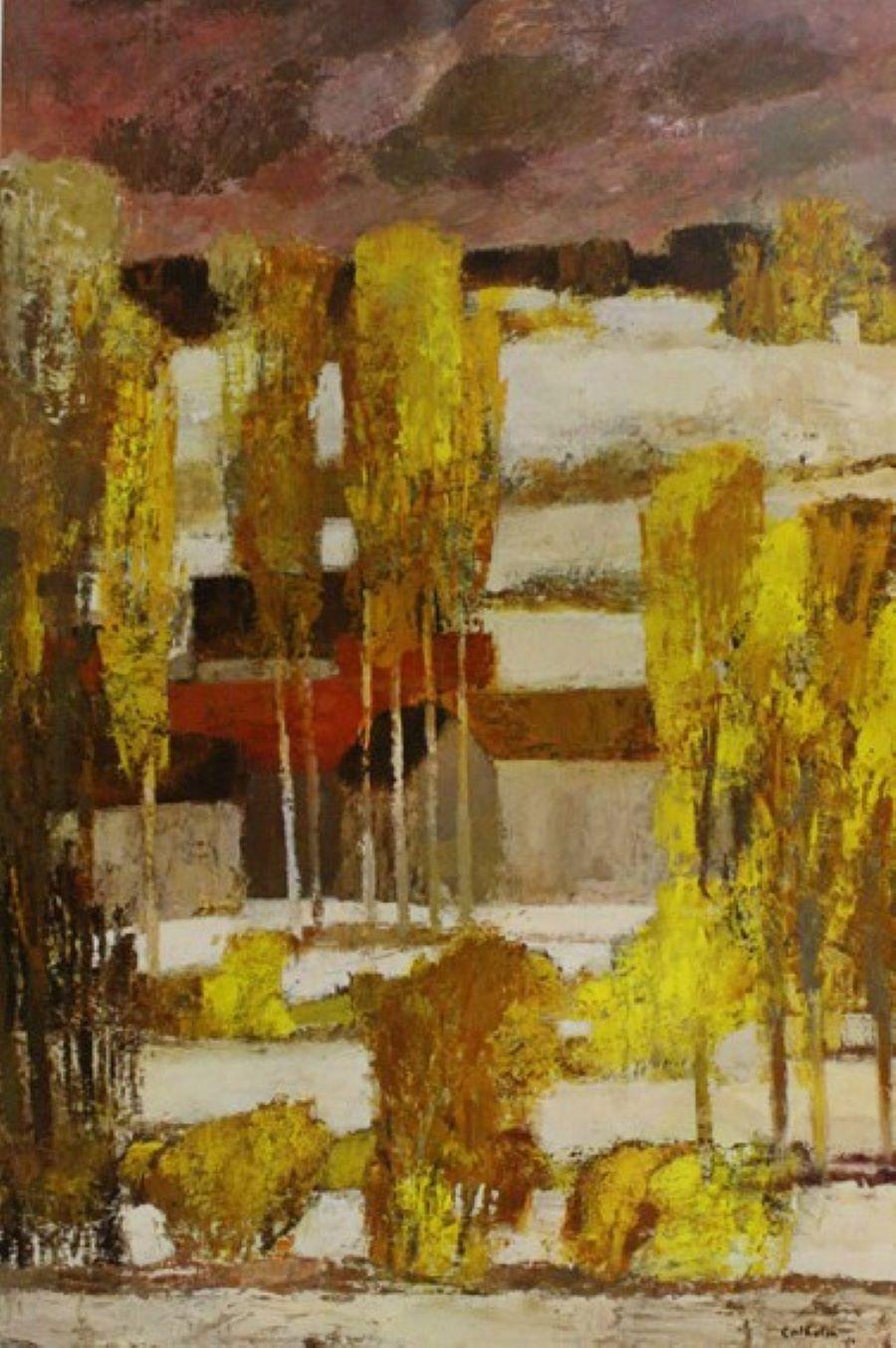 Landscape Print di Bernard Cathelin - Paesaggio invernale vicino alla digaPoster di Martin, New York Graphic Society.