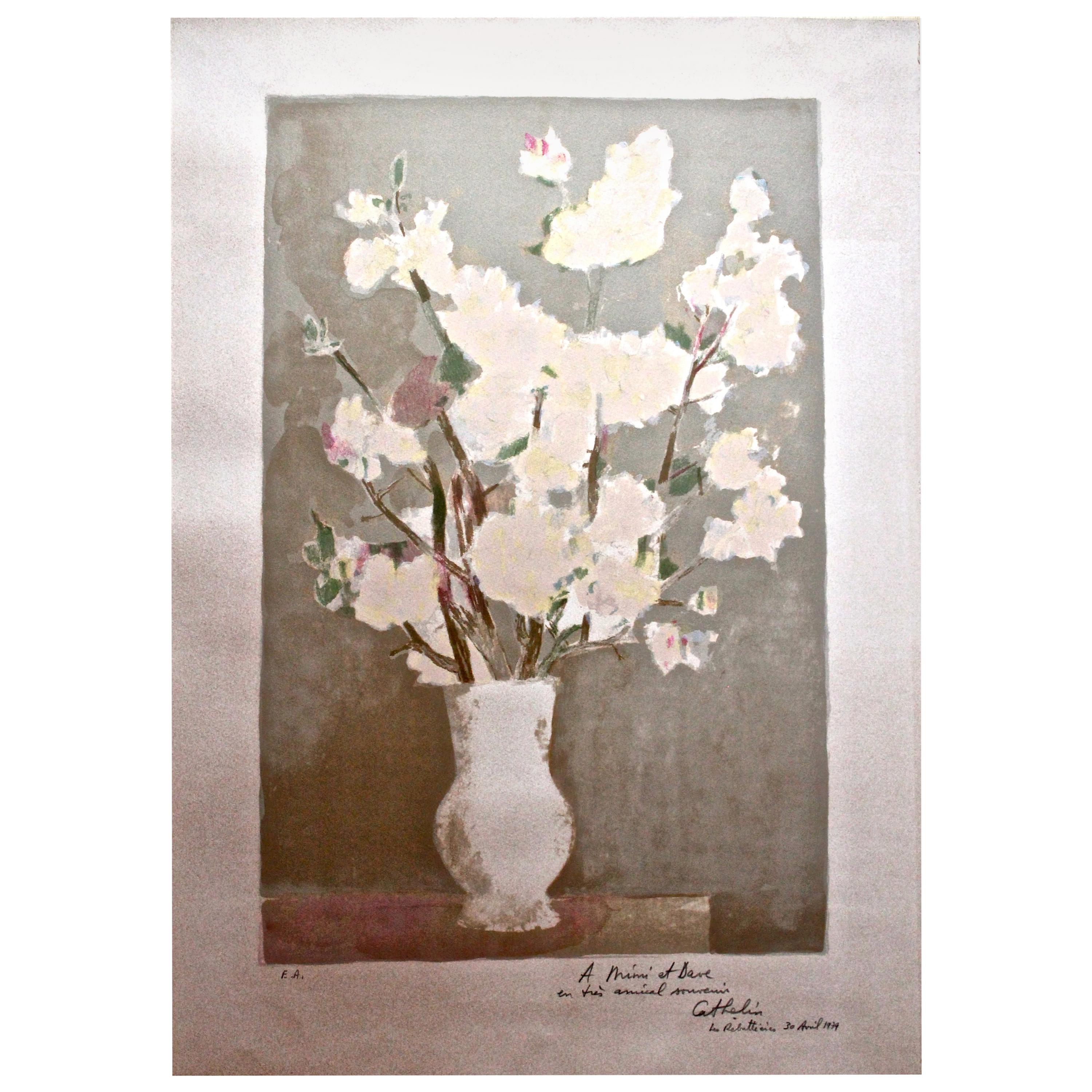 Bernard Cathelin Vase of Flowers Lithograph