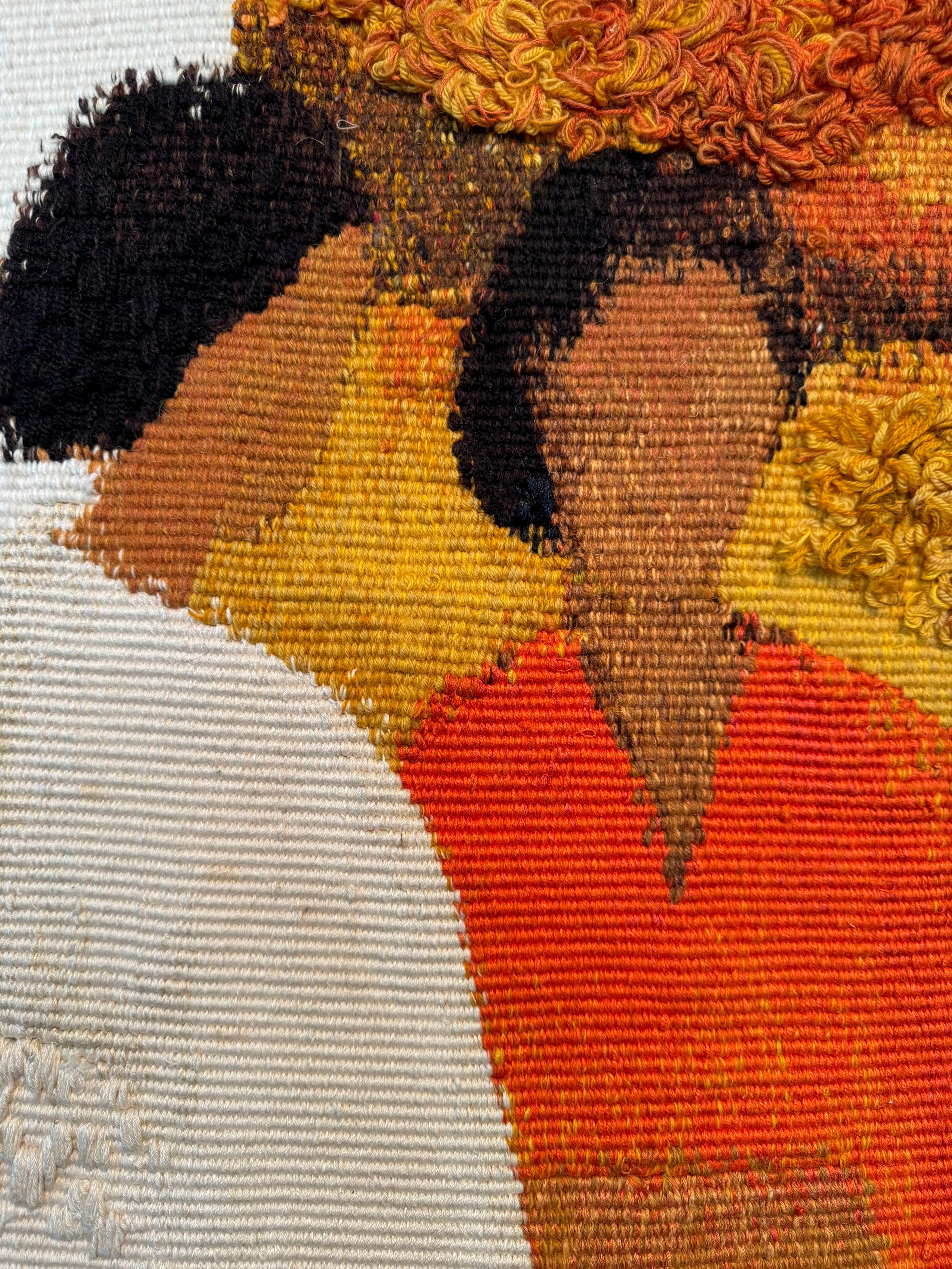 - Design made c.1980
- 86 x 86 in, 220 x 220 cm
- Edition 5/6
- Signature on bolduc
- Manufactured by Atelier 3, Paris

In July of 1973, Bernard Cathelin commissioned Atelier 3 to create his first tapestry - The Mexican Market. This would be the