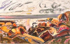 "Broken Sky" - Boston Expressionist Abstract Seascape. Gloucester Rocks & Ocean