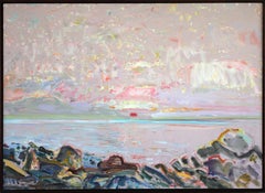 "Sunrise" Bernard Chaet Oil Painting of Ocean Sunrise in Cape Ann