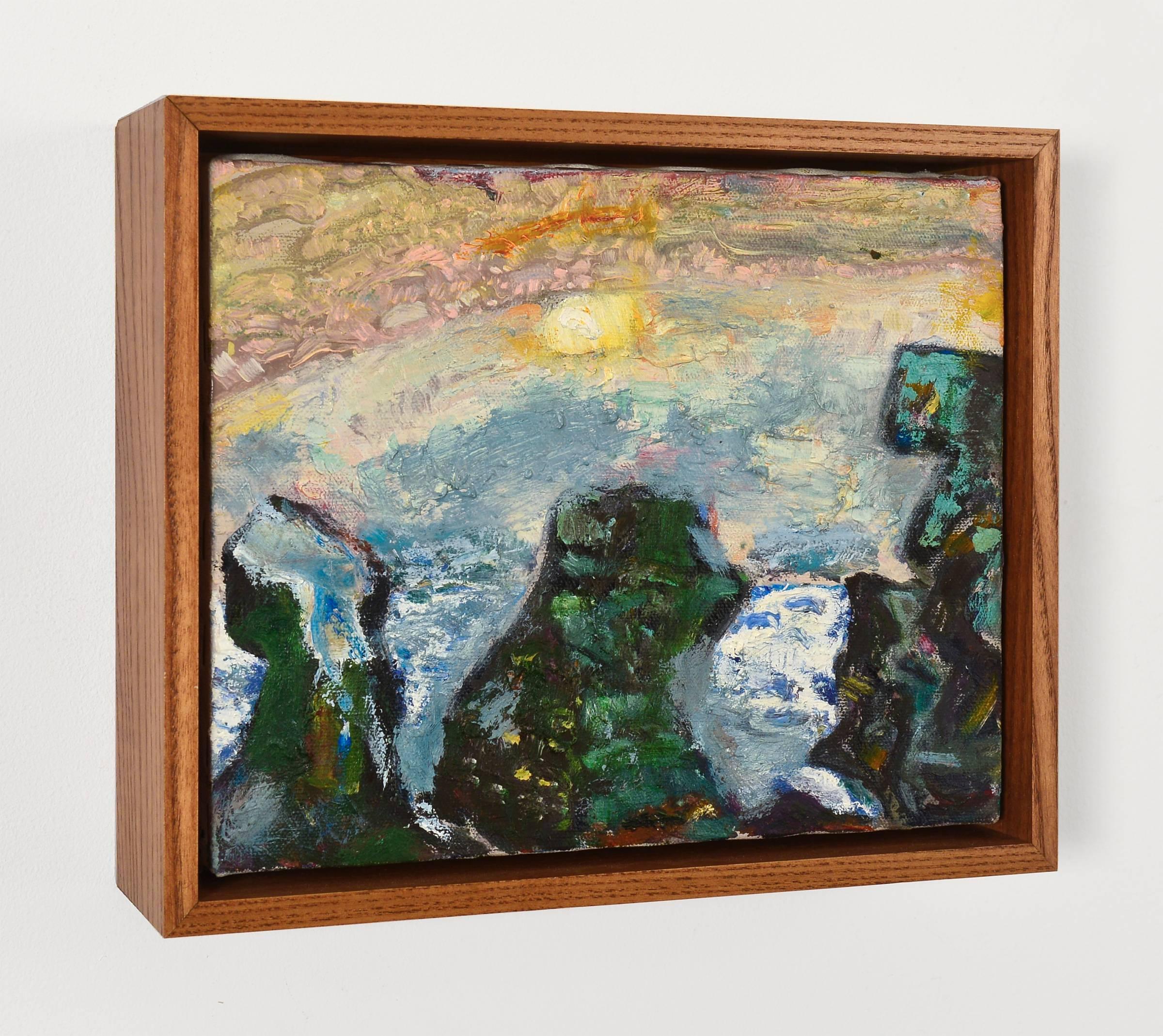 Three Rocks II - Painting by Bernard Chaet