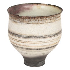 Bernard Charles Large Oatmeal Linear Design Studio Pottery Vase