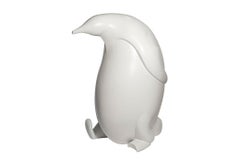 Bernard Conforti, Important Penguin Sculpture, White Resin, circa 2018