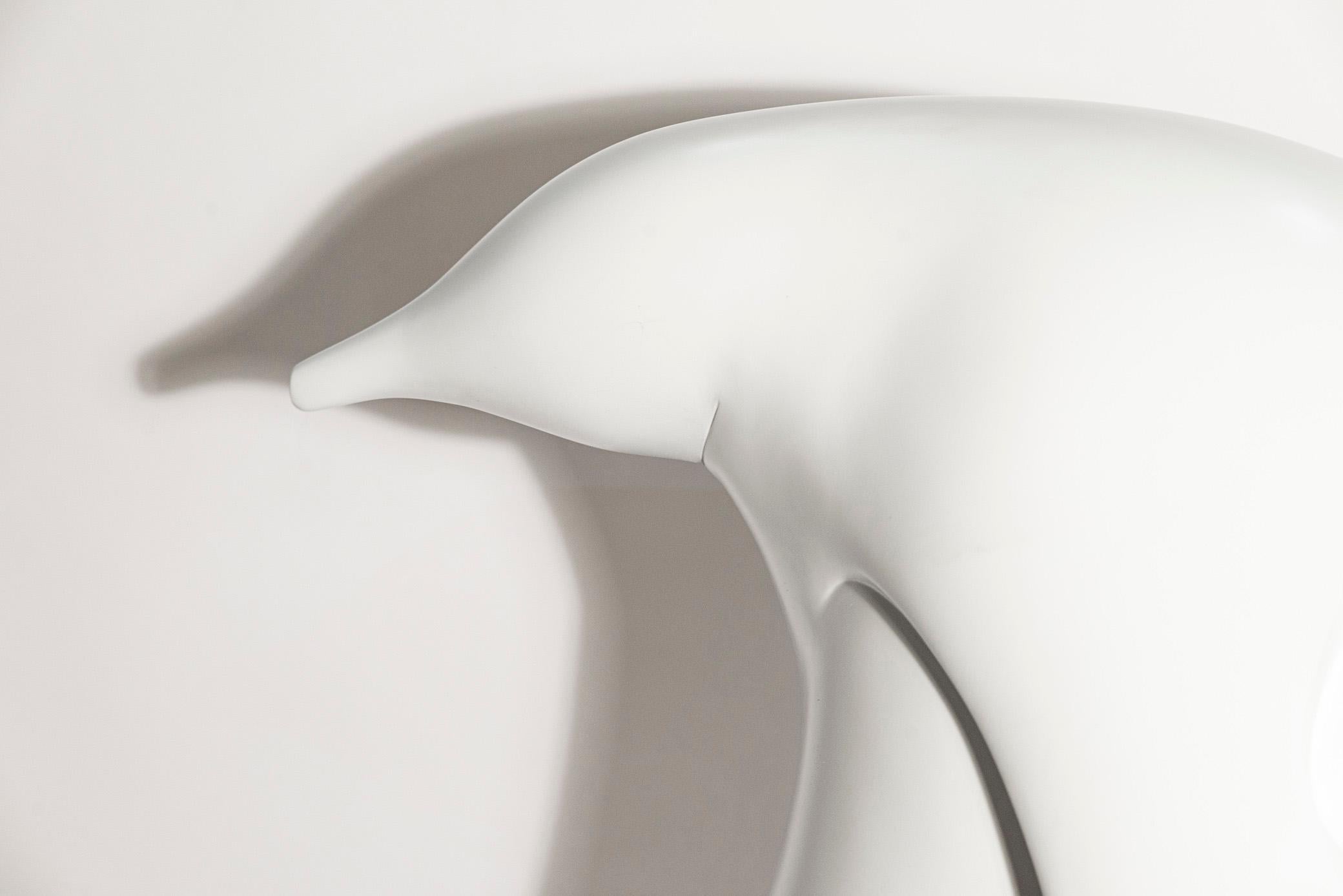 Mid-Century Modern Bernard Conforti, Important Penguin Sculpture, White Resin, circa 2018