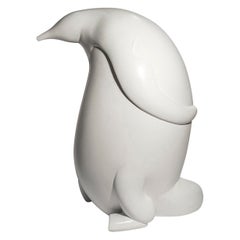 Bernard Conforti, Important Penguin Sculpture, White Resin, circa 2018