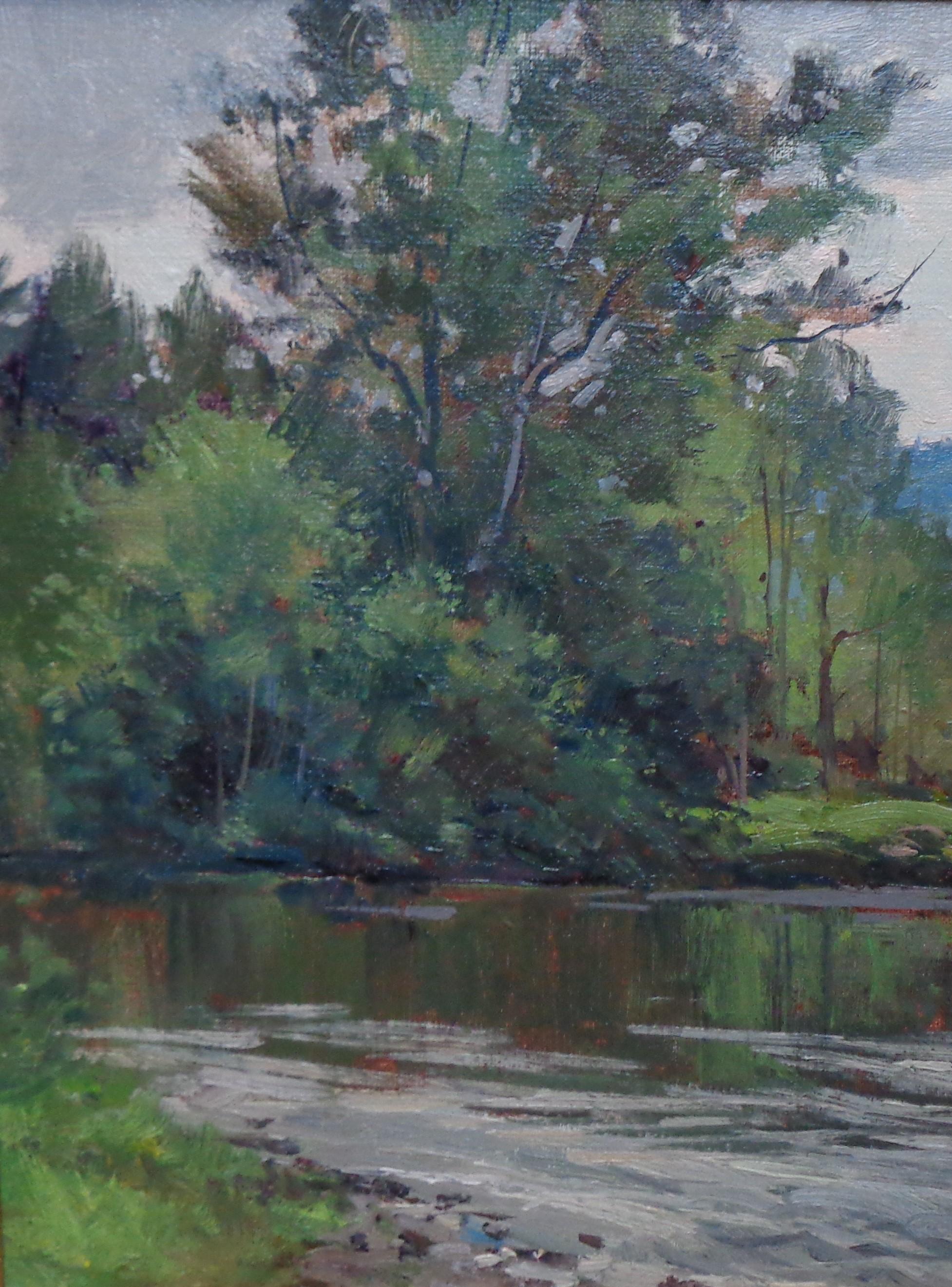 Amerikanisch-impressionistischer Rockport aus Neuengland  Bernard Corey, Ölgemälde Brook im Angebot 2