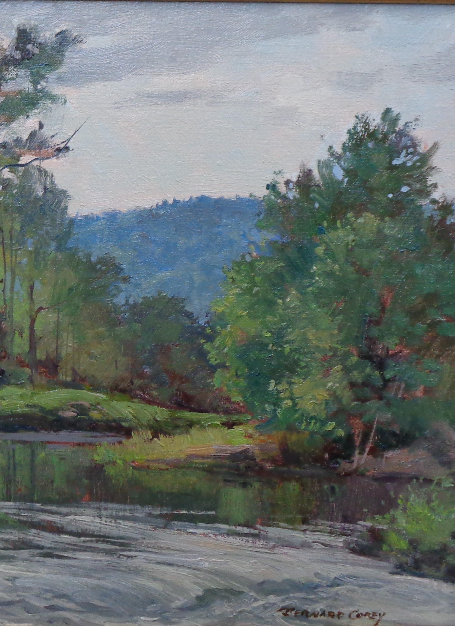 Amerikanisch-impressionistischer Rockport aus Neuengland  Bernard Corey, Ölgemälde Brook im Angebot 3