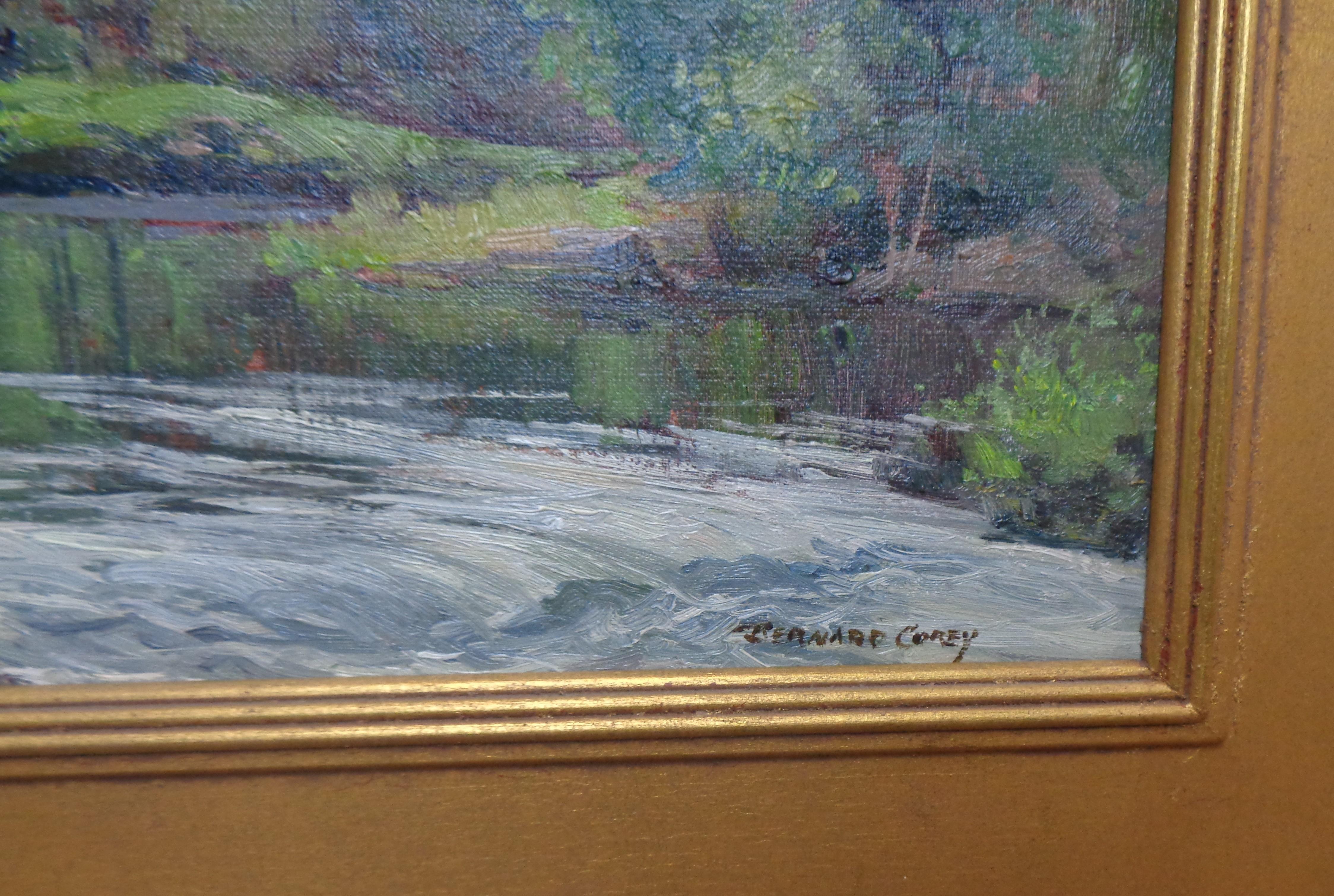 Amerikanisch-impressionistischer Rockport aus Neuengland  Bernard Corey, Ölgemälde Brook im Angebot 4