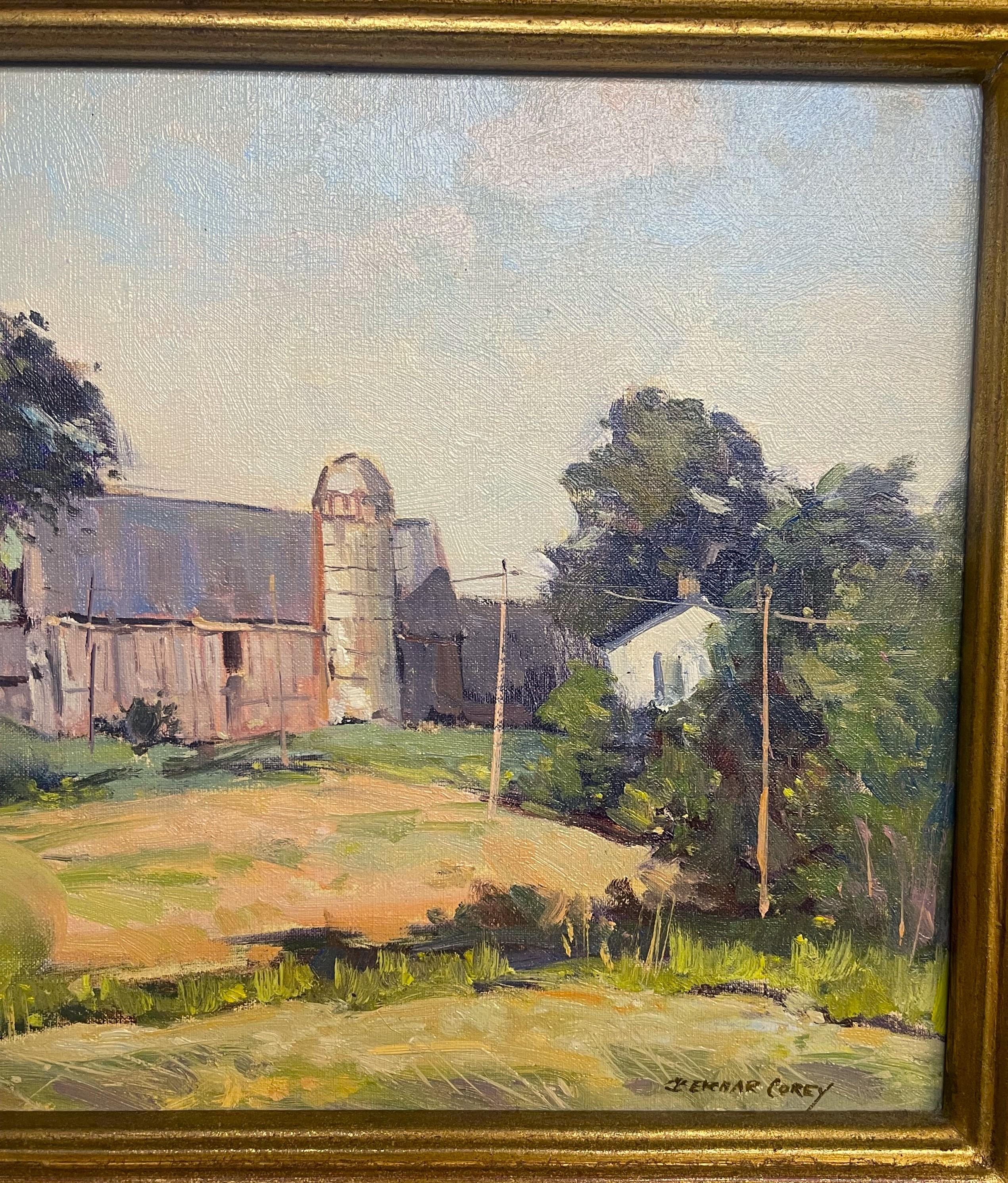 Impresionista americano Nueva Inglaterra Rockport  Bernard Corey Pintura al óleo Granja en venta 2