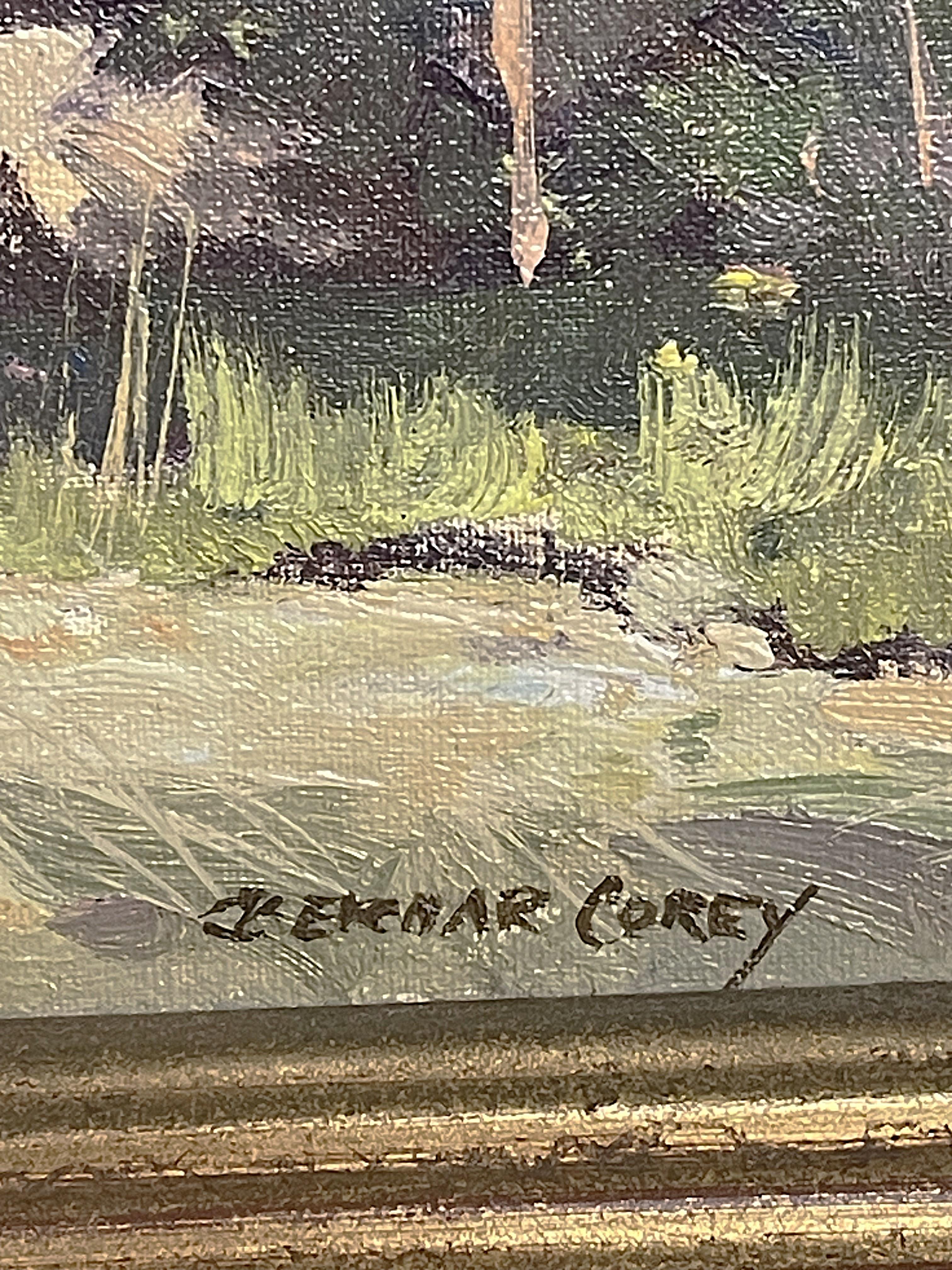 Impresionista americano Nueva Inglaterra Rockport  Bernard Corey Pintura al óleo Granja en venta 3