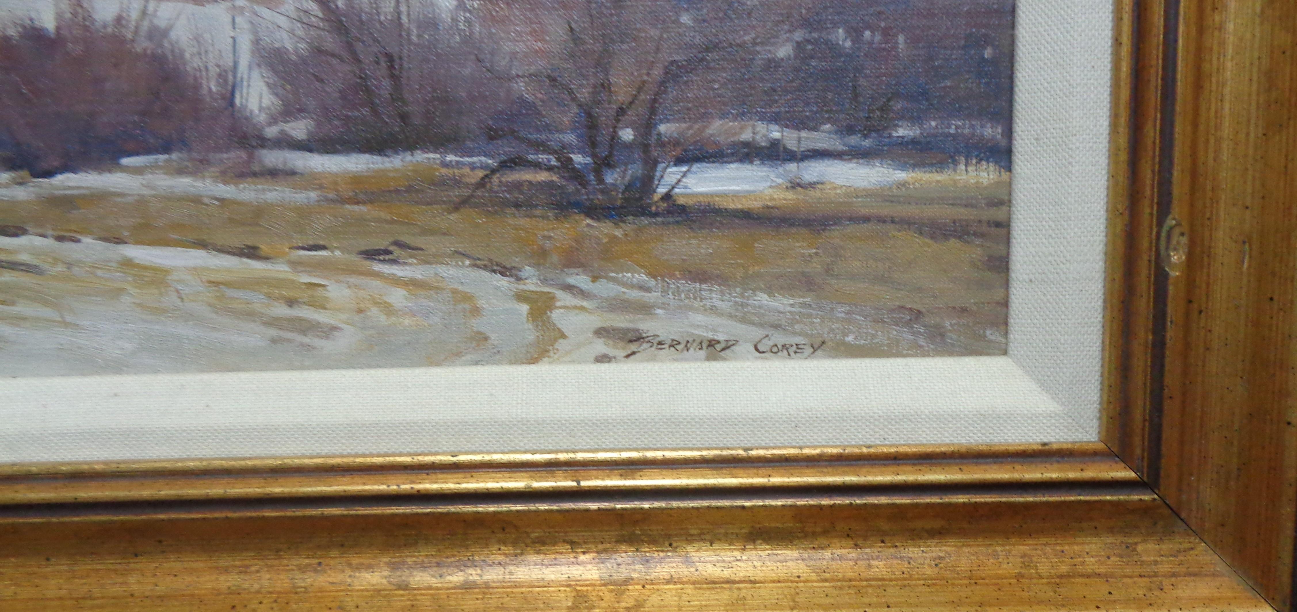 Amerikanisch-impressionistischer Rockport aus Neuengland  Bernard Corey, Ölgemälde, Bauernhof im Angebot 4