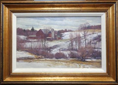 American Impressionist New England Rockport  Bernard Corey Oil Painting Farm
