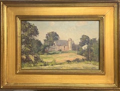 American Impressionist New England Rockport  Bernard Corey Oil Painting Farm