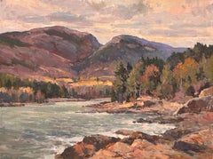 „Bar Harbor, Maine“ von Bernard Corey, Original-Ölgemäldelandschaft, gerahmt