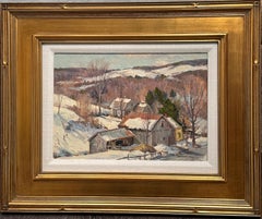 Bernard Corey (1914-2000) - Paisaje invernal con graneros