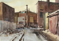 Bernard Corey Watercolor Urban Cityscape Scene