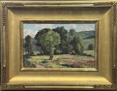 "Spring Pasture" plein air landscape of sublime green pasture by Cape Ann Master