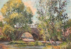 "Stone Bridge" by American Landscape Painter, Bernard Corey (1914-2000)