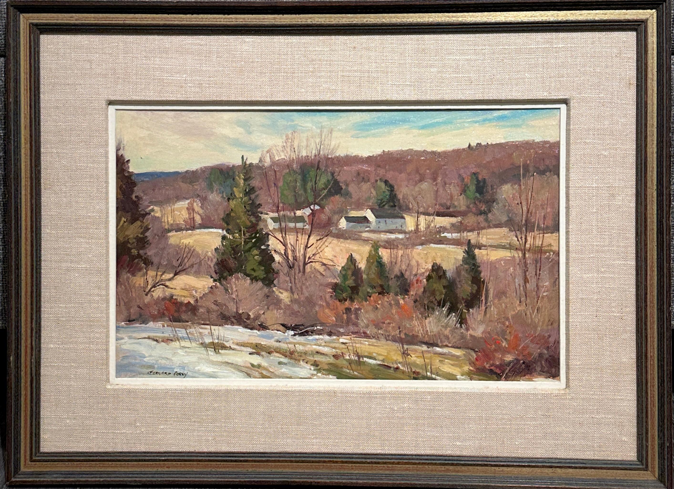“Yankee Farm” by Bernard Corey — New England Impressionist Landscape im Angebot 1
