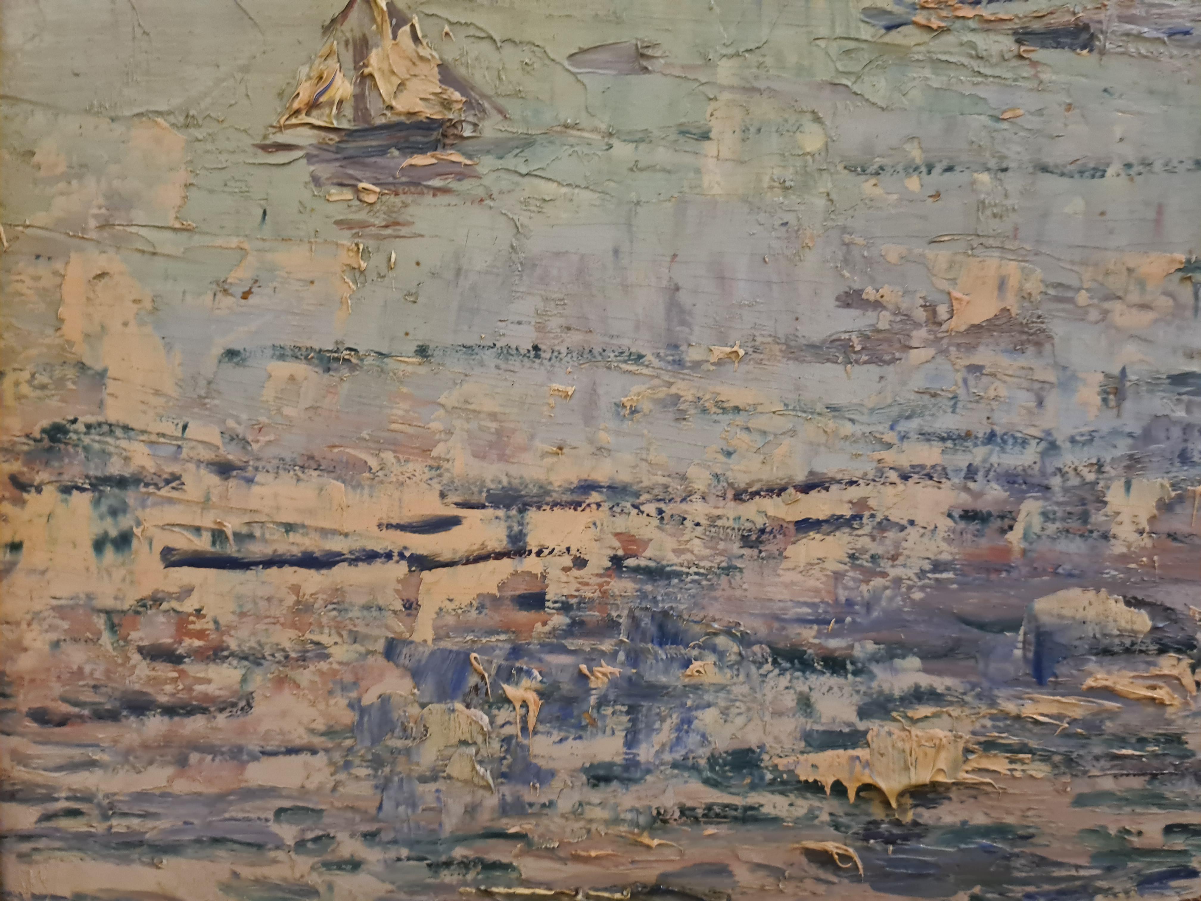 Morning in Cassis, sud de la France, grande peinture à l'huile post-impressionniste 6