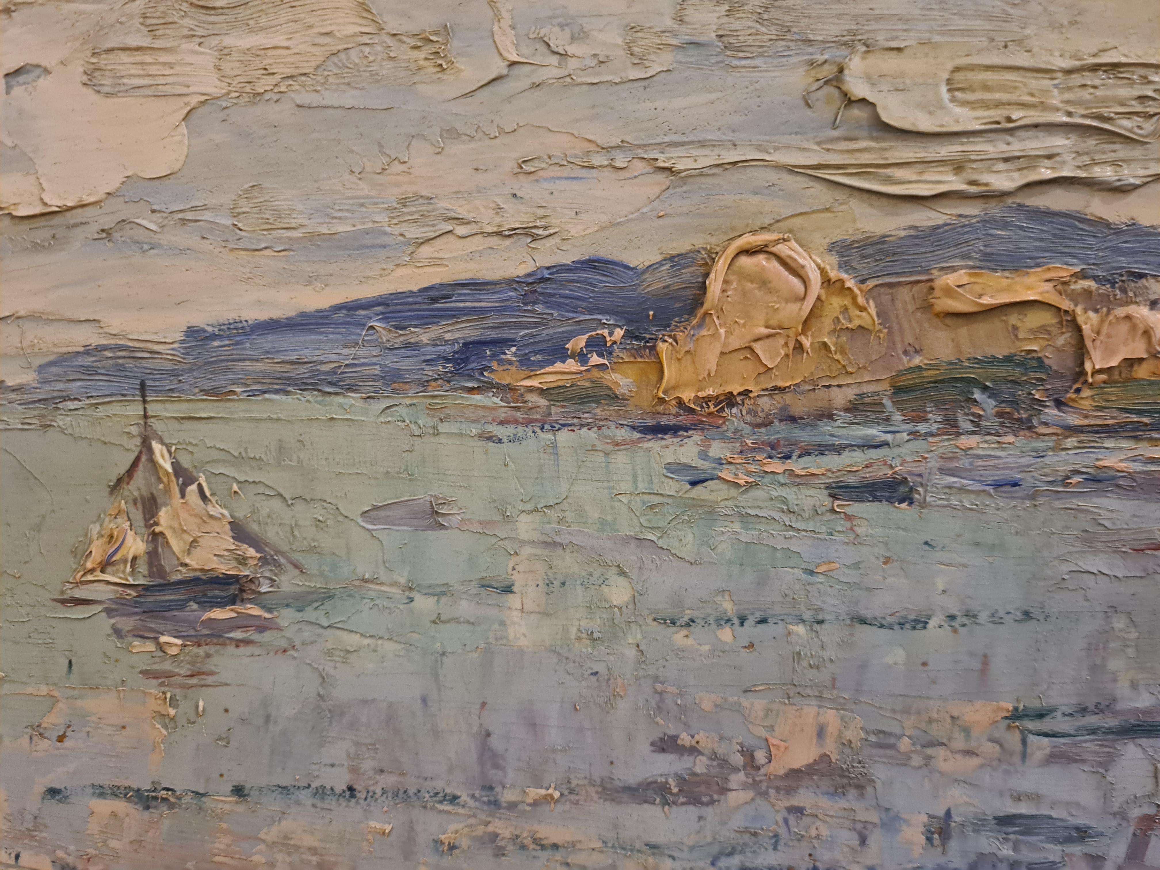 Morning in Cassis, sud de la France, grande peinture à l'huile post-impressionniste 2