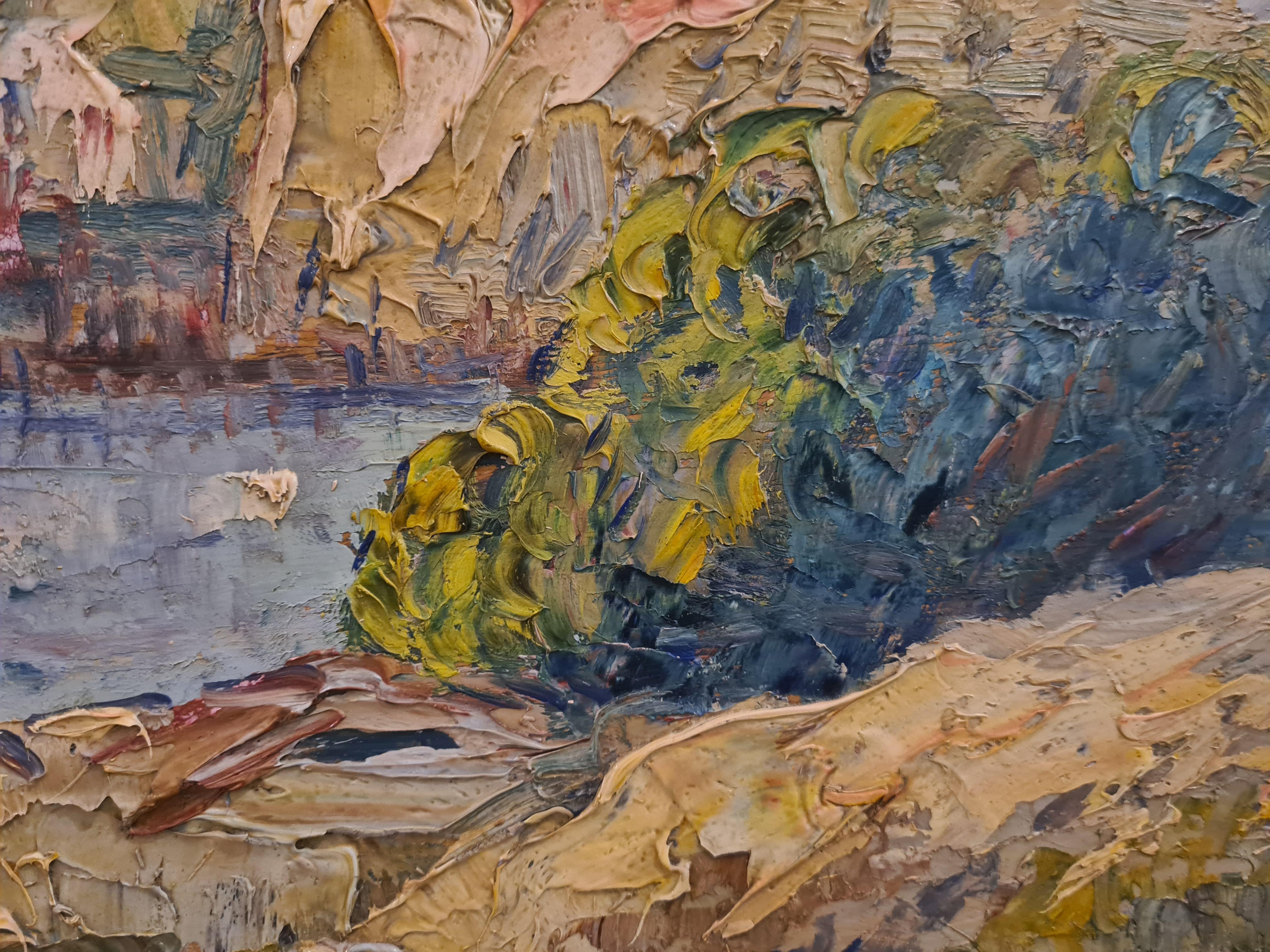 Morning in Cassis, sud de la France, grande peinture à l'huile post-impressionniste 5
