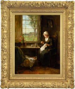 A Quiet Hour, Early 20th-Century Dutch Oil Painting