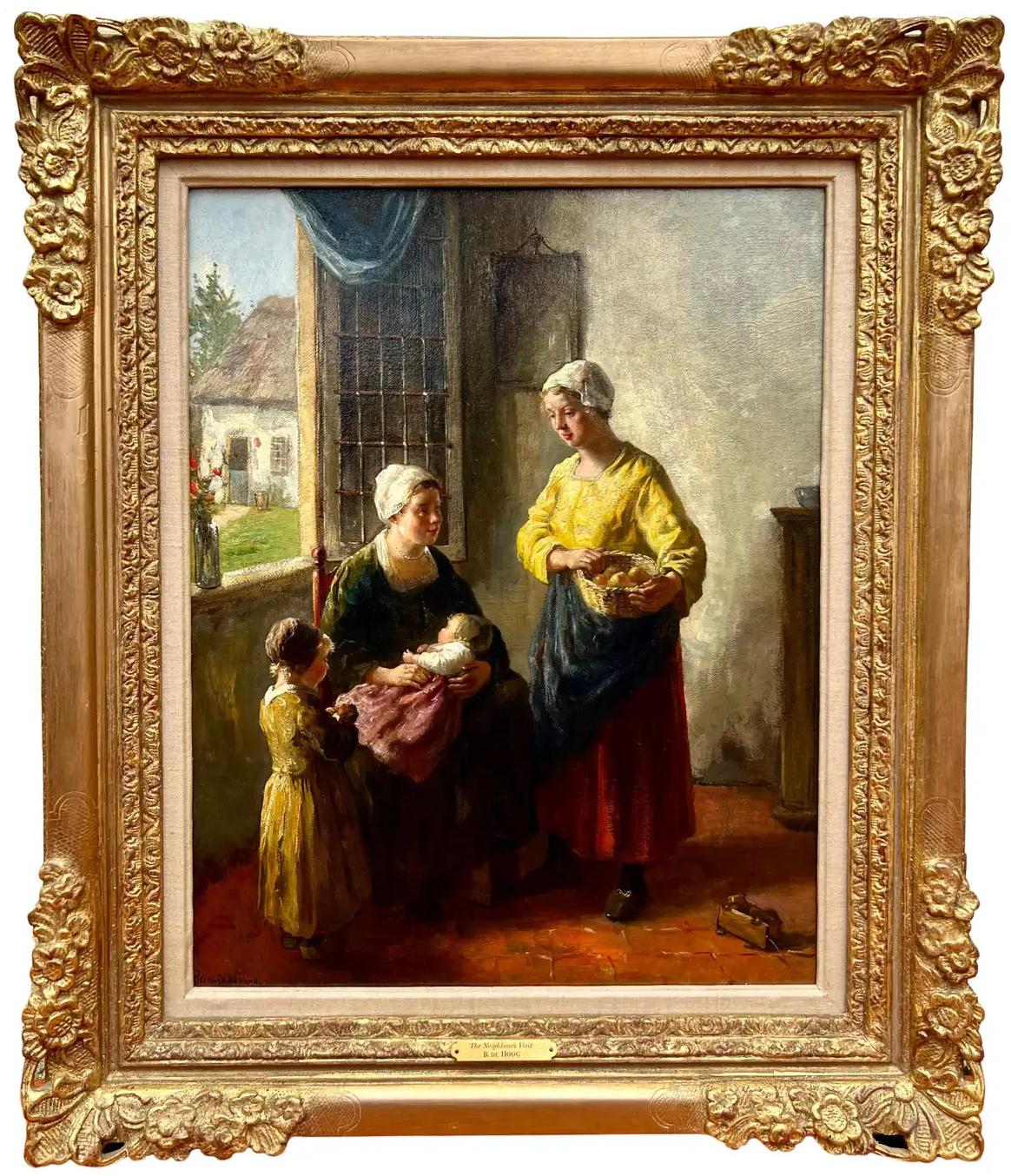 Una visita di benvenuto - Painting di Bernard De Hoog